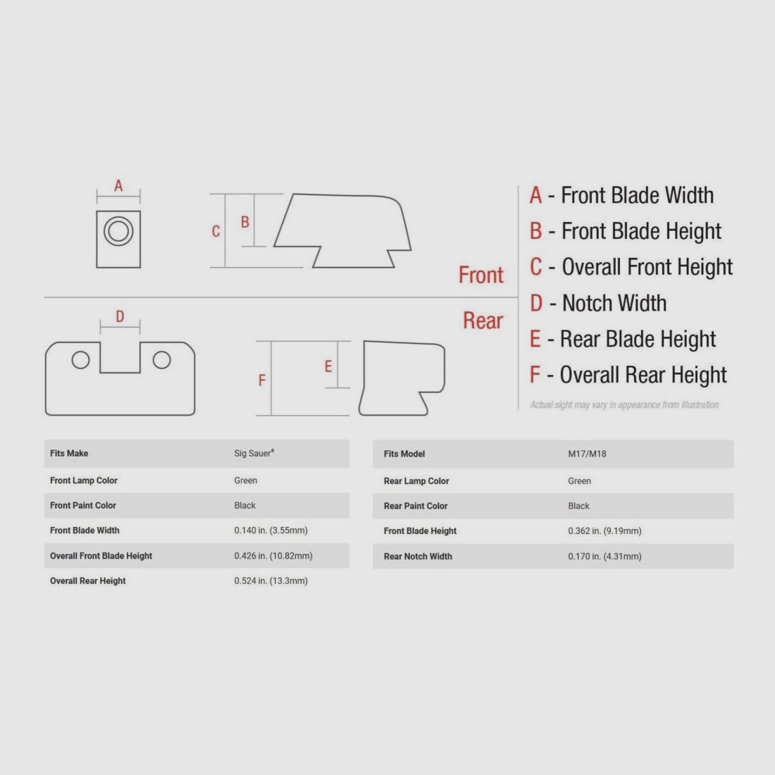 Montage Trijicon avec viseur B&T Vert SIG M17/18