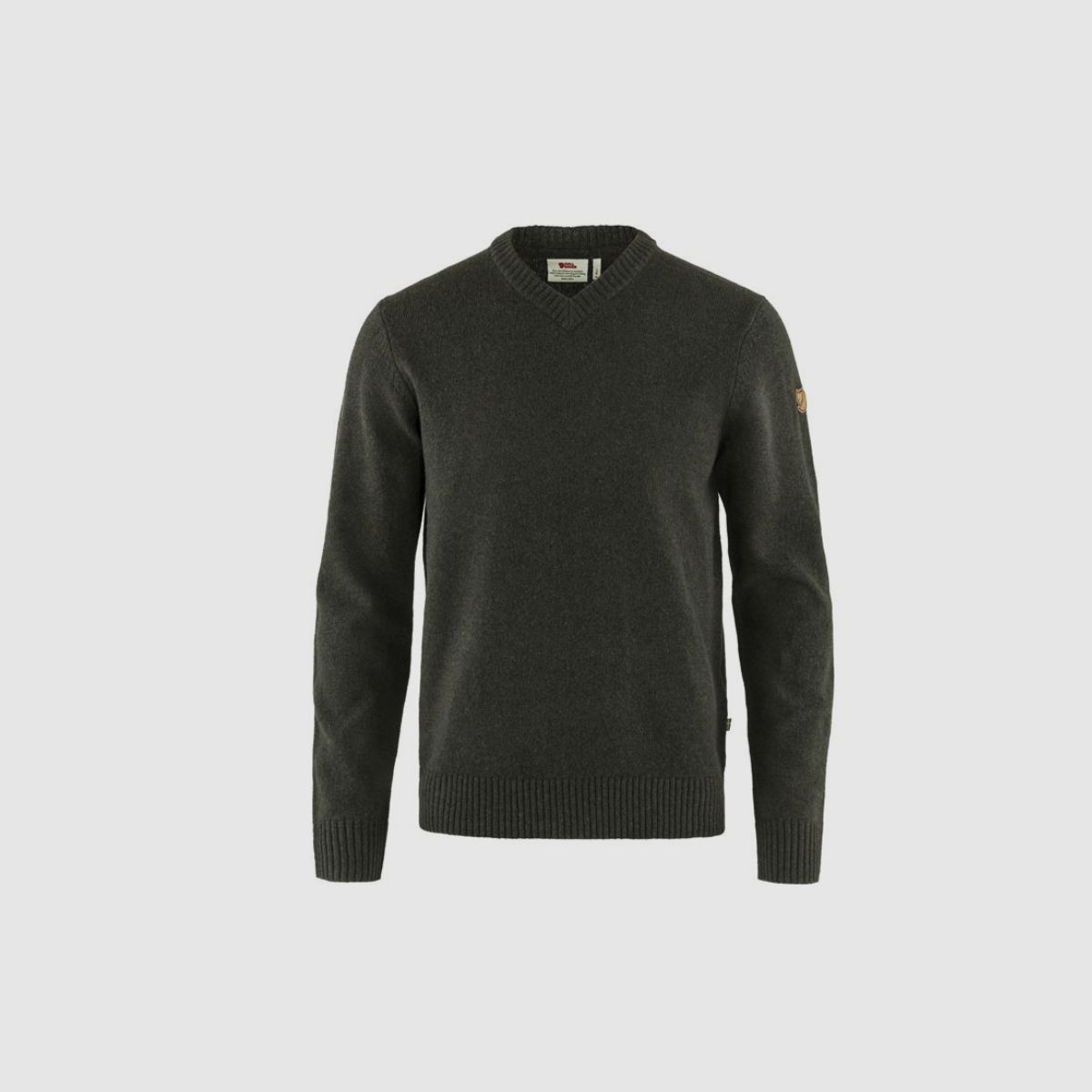 FJÄLLRÄVEN Pullover Övik V Sweater Dark Olive