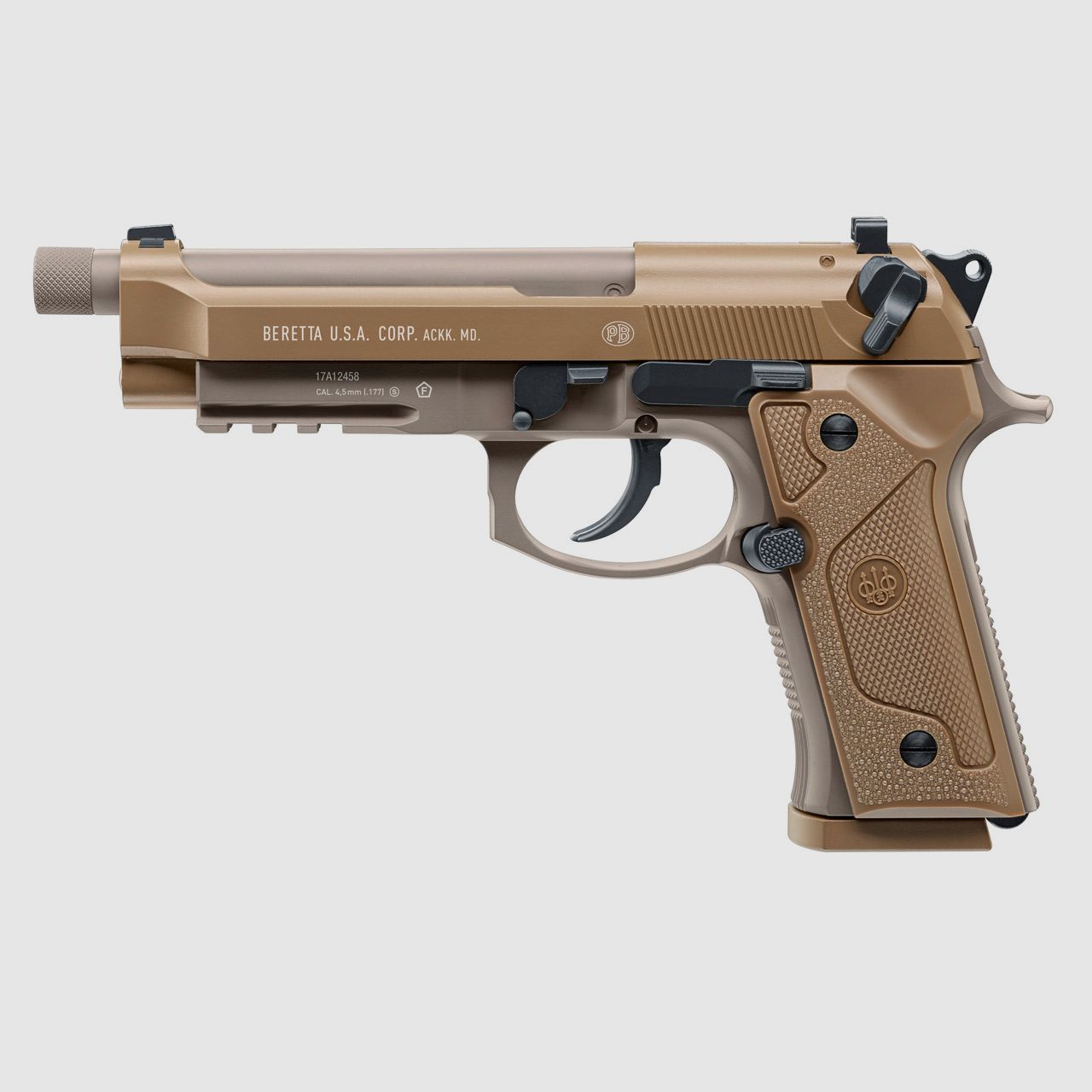 CO2 Pistole Beretta  M9A3 FDE flat dark earth Blowback Kaliber 4,5 mm BB (P18)