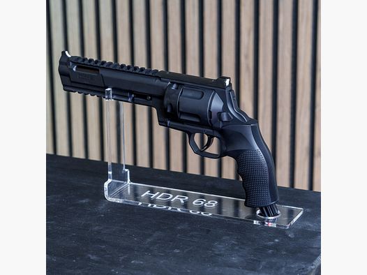 PLEXIGLAS® table stand for HDR68 | stylish design with laser-engraved Homedefence logo