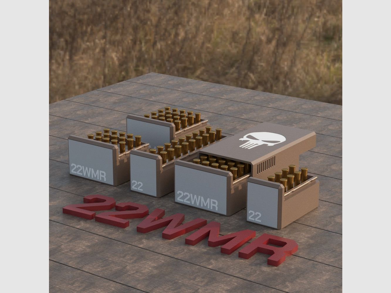 Filamelt Munitionsbox / Ammo .22 WMR – Patronenbox für 50 Schuss, Made in Germany