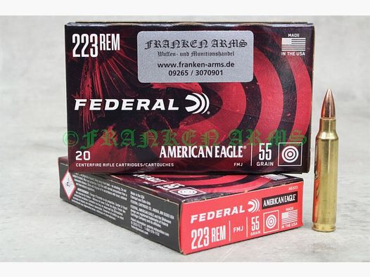 Federal American Eagle .223 Rem. FMJ BT 55gr. 3,6g 20 Stück Staffelpreise