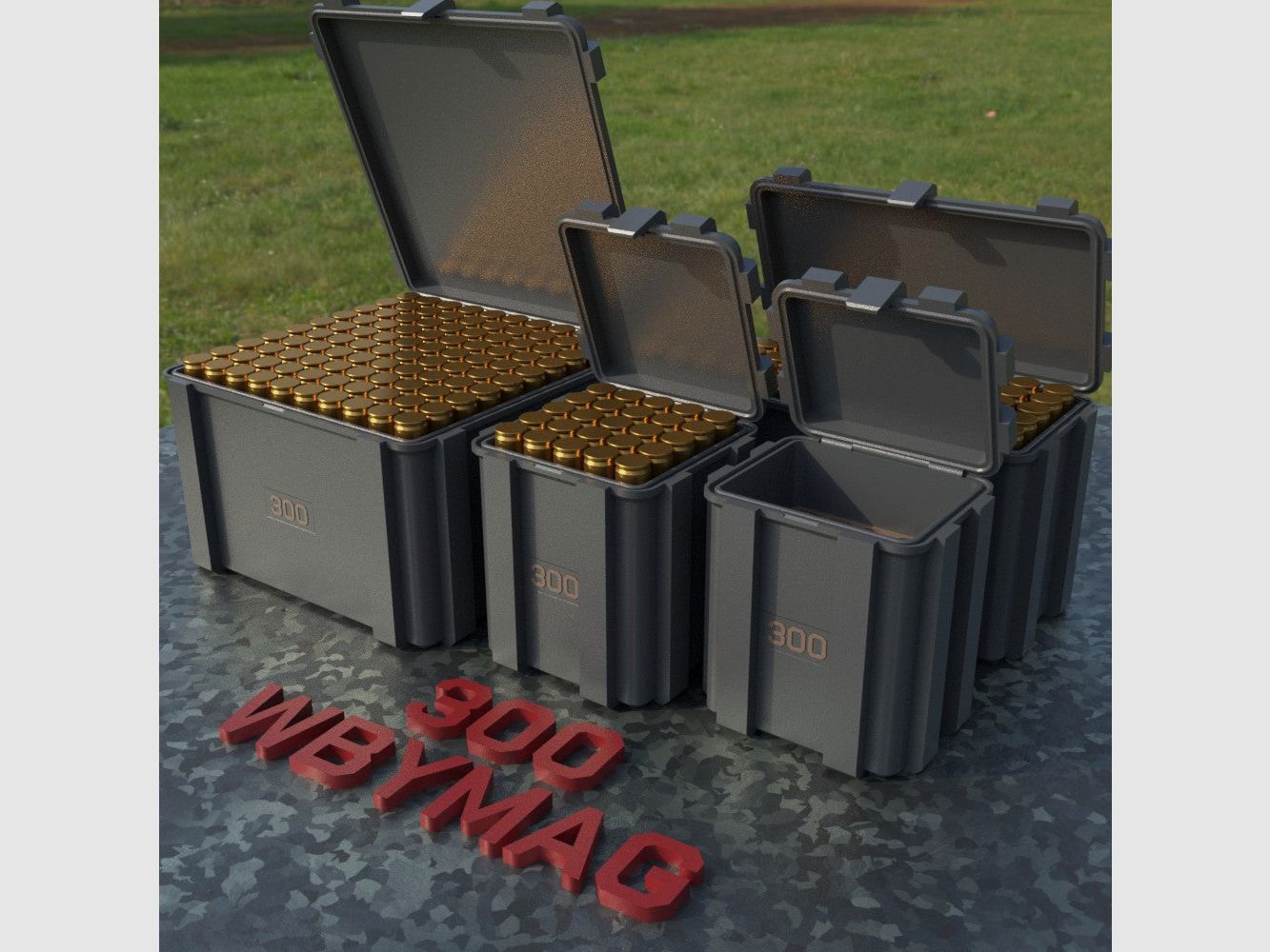 Filamelt Munitionsbox / .300 Wby. Magnum / ‘Klappdeckel’ / Patronenbox, Ammo Box