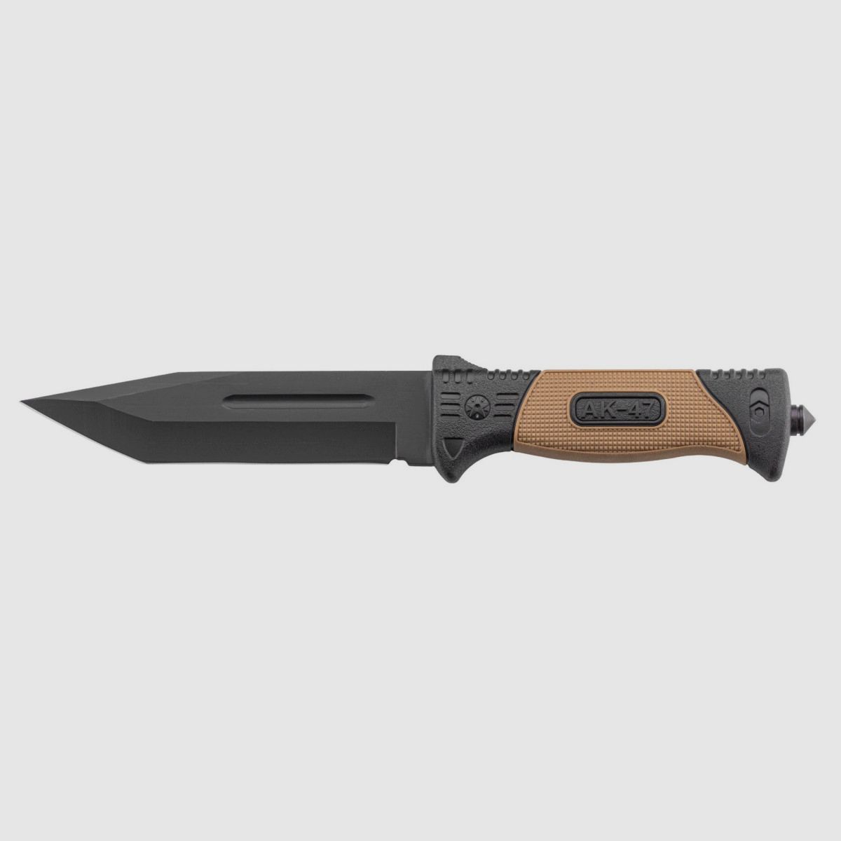 Coltello da combattimento - Lama 16 cm - Manico khaki antiscivolo - Coltello da combattimento khaki 16 cm senza marca EA, immagine 2 di 8