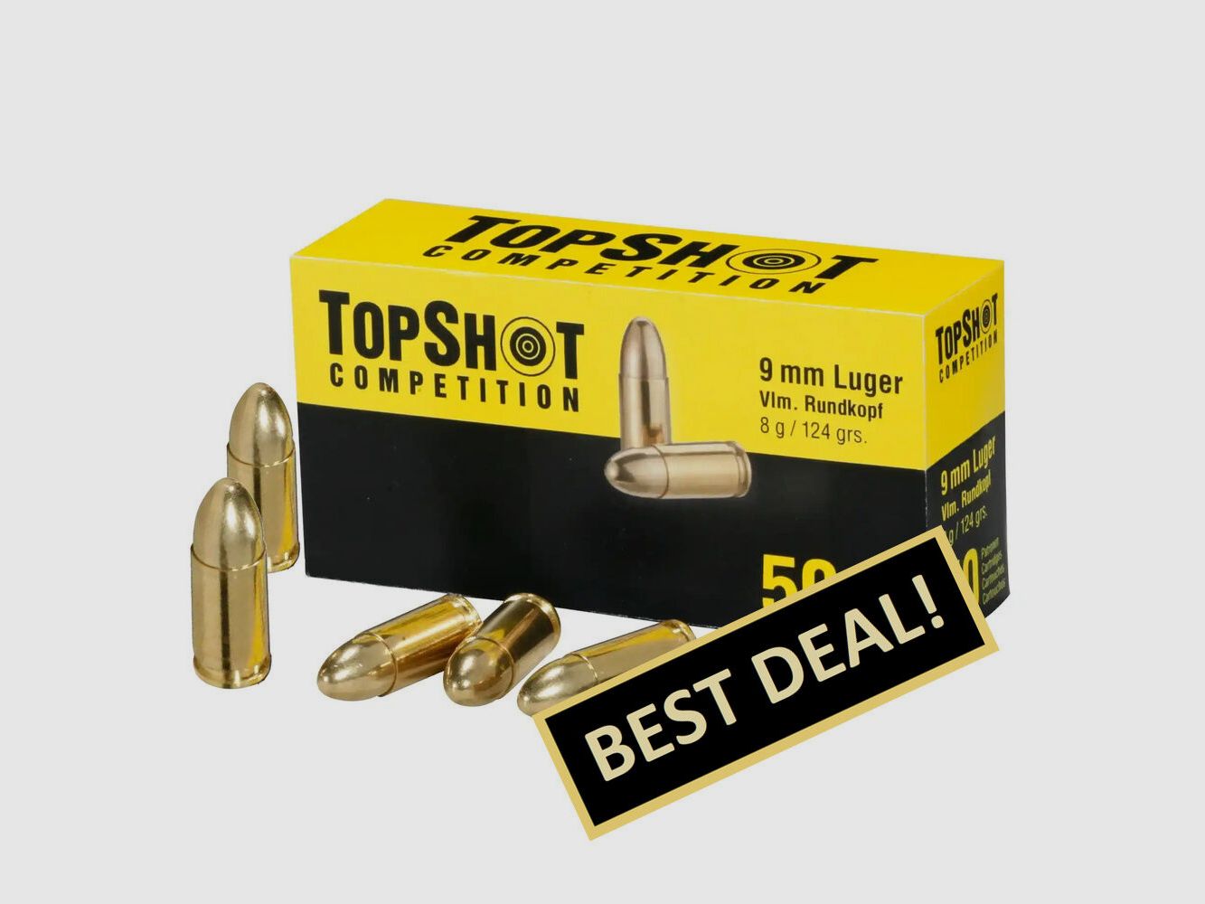 TOPSHOT Competitie Volle Mantel 8,0 g/124 grs. 9 mm Luger