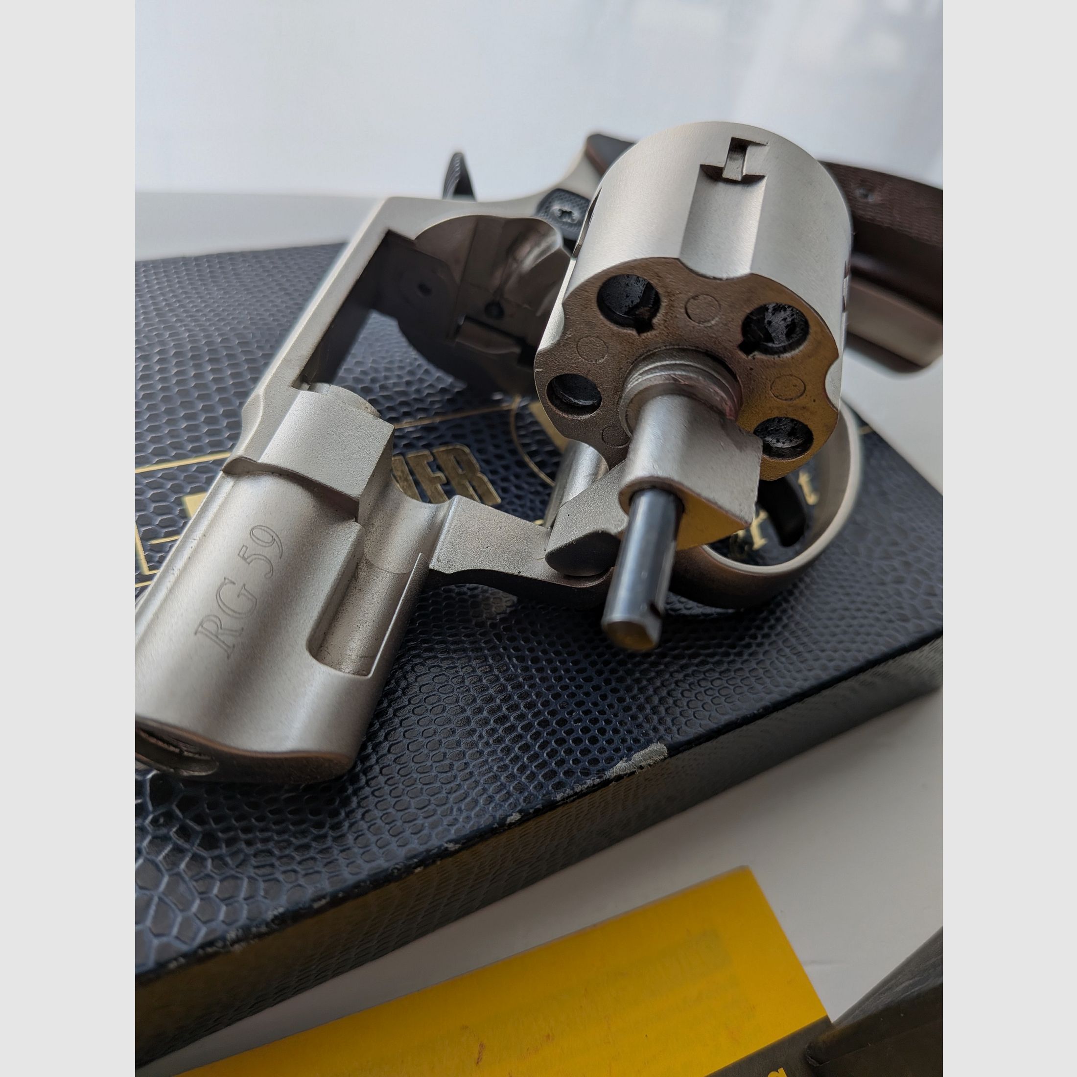 Röhm RG 59 LePetit + Nickel+ oude PTB 527+ houten grip+ 9mm R.K, afbeelding 7 van 8
