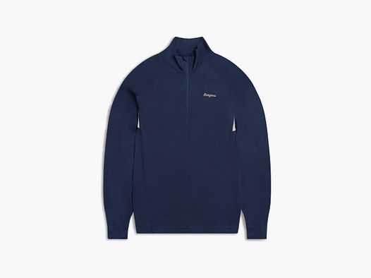 Bergans Inner:Pure Merino Half-Zip Thermoshirt Uomo Navy Blue/Bone White L