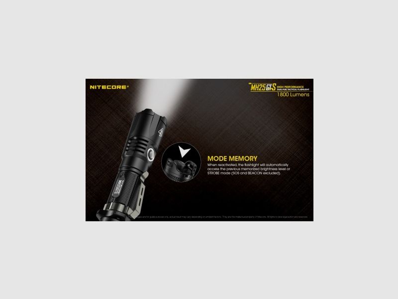 Lampe torche Nitecore MH25GTS 1800 lumens, image 13 sur 21