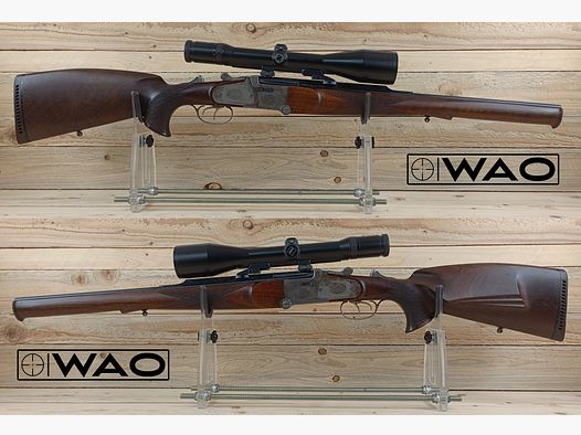 Double express rifle Otto Baier Linden, cal. 9.3x74R, .243Win *Rareté - avec Zeiss Diavari*