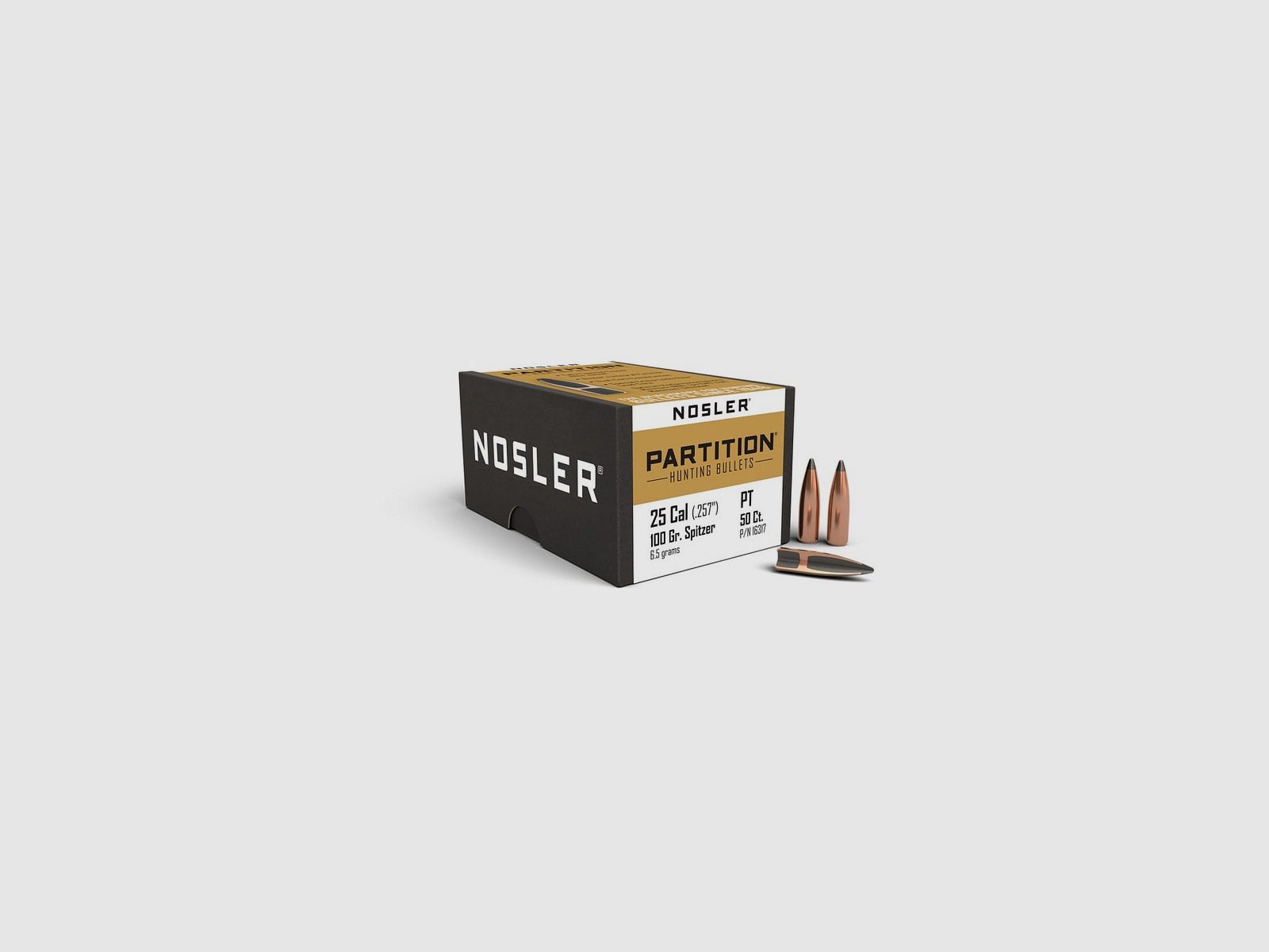 NOSLER BALAS 257" 100GR PARTITION SPITZER 50UD., imagen 2 de 2