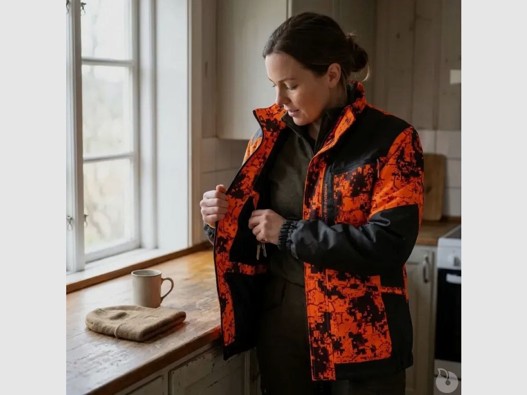 Damen Jagdweste Spirit Polyester Digital-Tarnung Orange XS bis 2XL, Bild 3 von 13