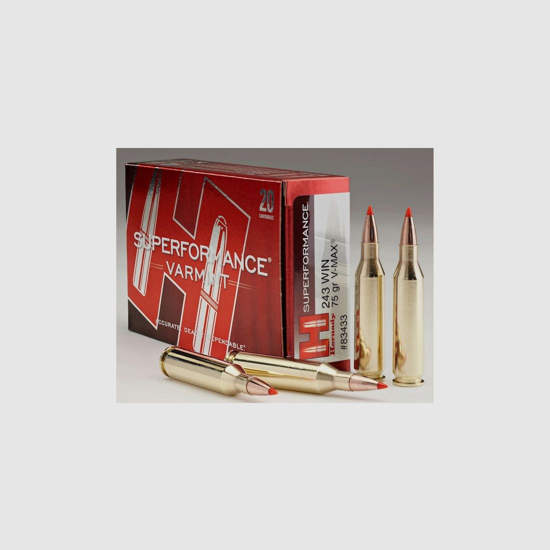 Hornady Superformance Varmint .243 Win. 75GR V-Max 20 Patronen