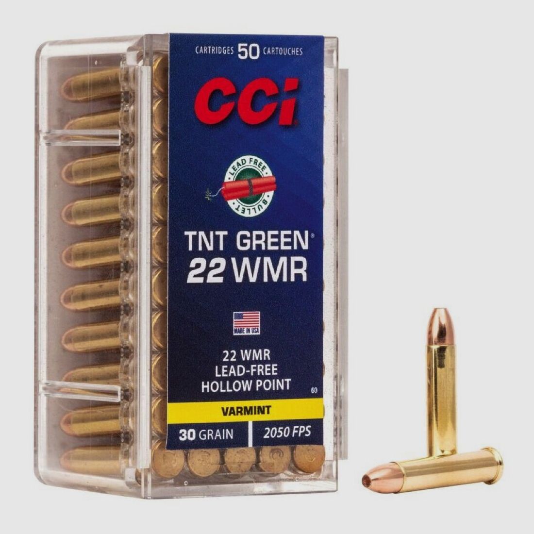 CCI TNT Green HP Kal. .22 WinMag - 1,9g / 30gr - bleifrei