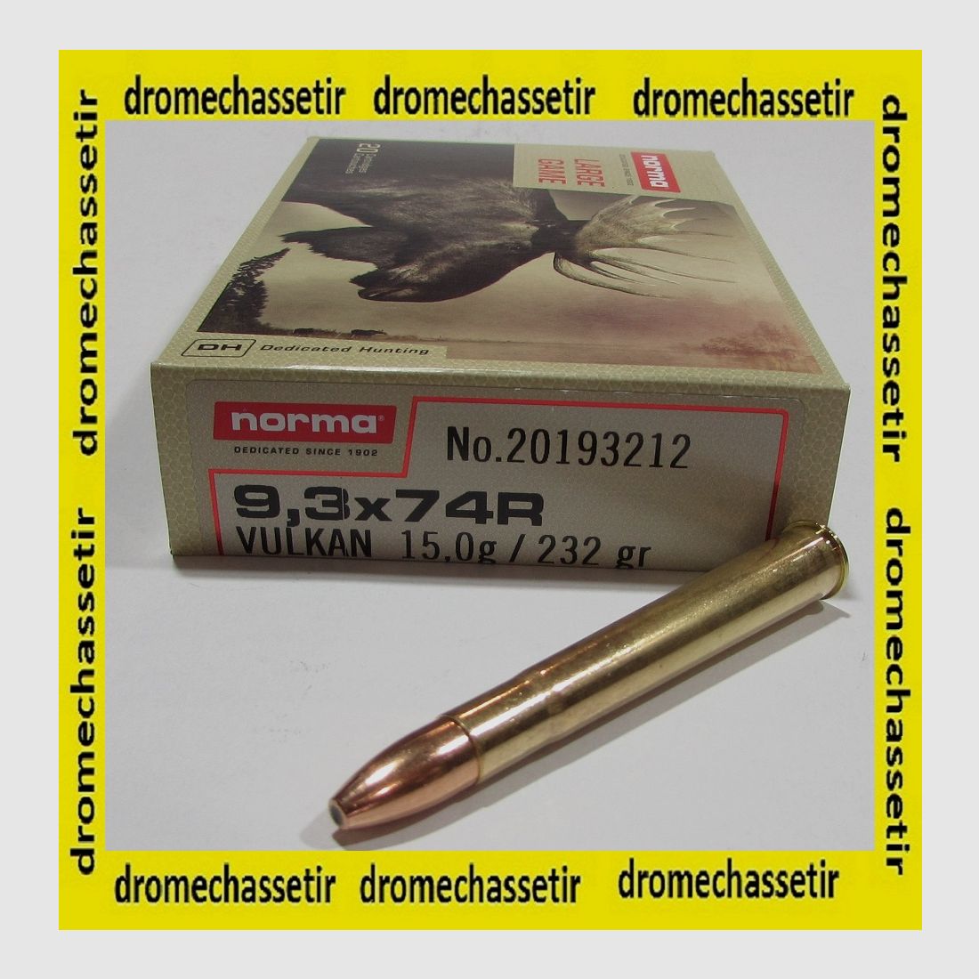boite 20 cartouches 9,3x74R Vulkan Norma 232 gr