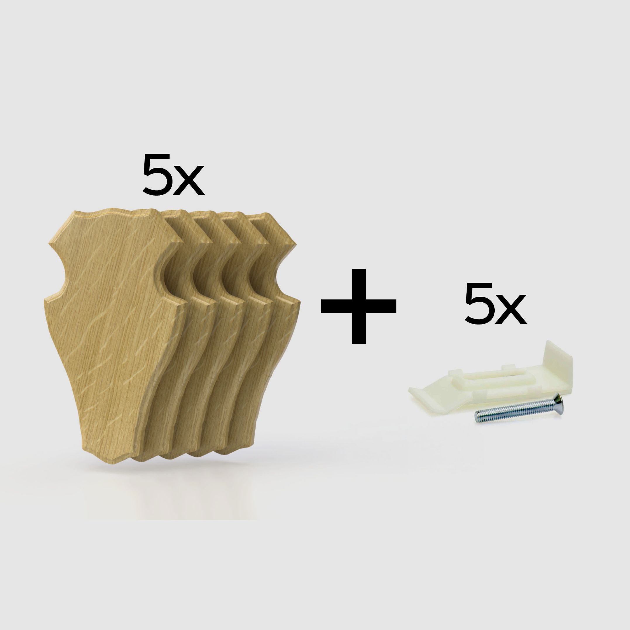 5x trofee schild voor ree 22x13cm licht (eik 1)