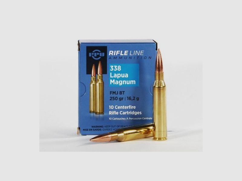 .338 Lapua Magnum PPU FMJ BT 16,2g 250gr
