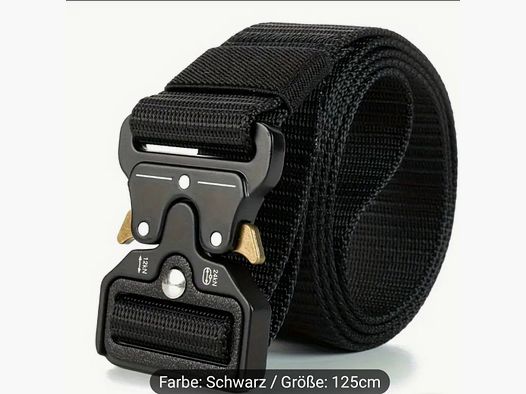 Taktischer Gürtel 125cm schwarz 