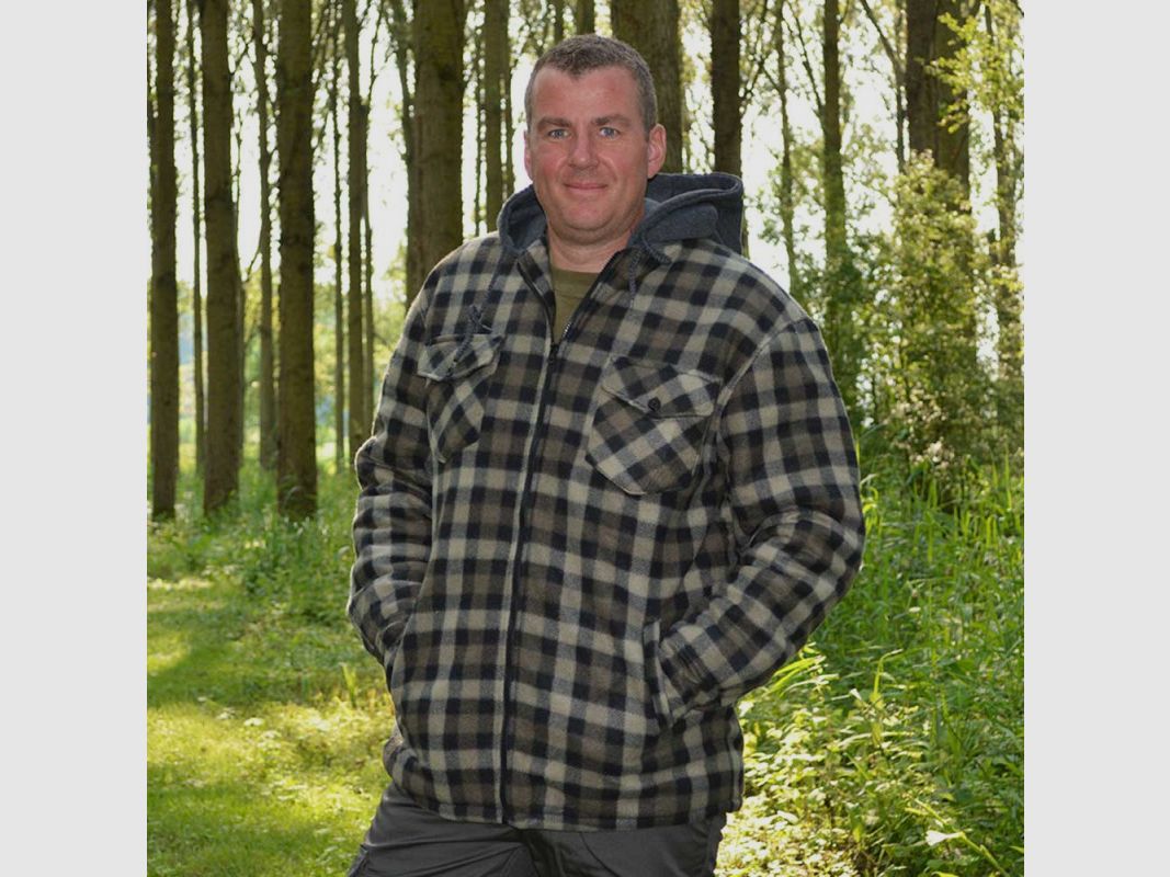 Sherpa shirt met capuchon 4 zakken bruin/rood M-3XL, afbeelding 9 van 15