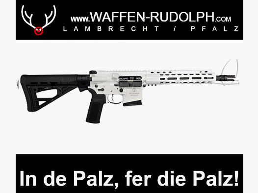 Schmeisser AR15 S4F halbautomatische Büchse 223Rem WHITE SERIES 10,5" STAR WARS Feeling für den Wald, im used look