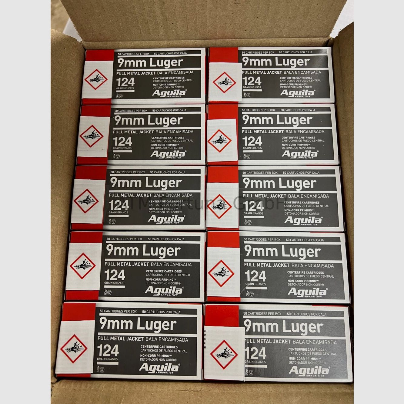 Aguila *500 Stück* Standard 9mm Luger (9x19) FMJ 124 grs Pistolenpatronen