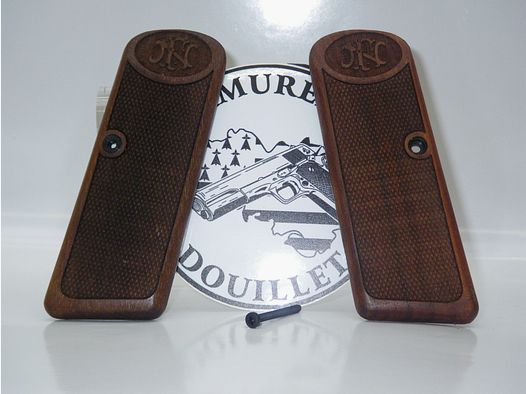 Checkered wood grips for Browning 1910/22 pistol