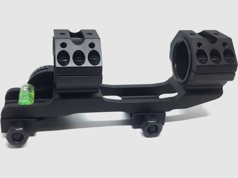 Blockmontage für 25,4 / 30 mm mit integriertem Neigungsmesser und Libelle, Weaver-Picatinny-Schiene
