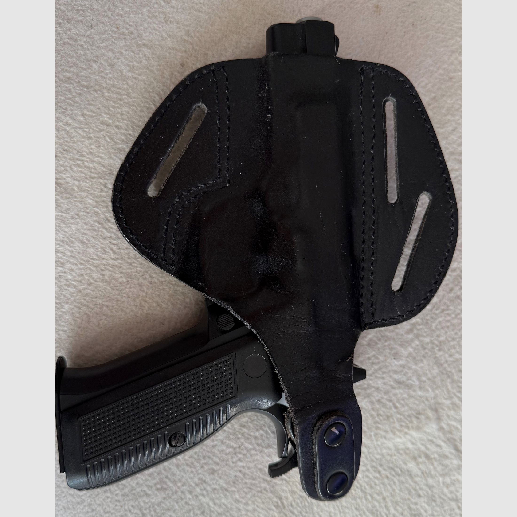 Lederholster Pancake, Walther, Leder schwarz, für CZ75, M75, Tanfoglio u.ä. Modelle 