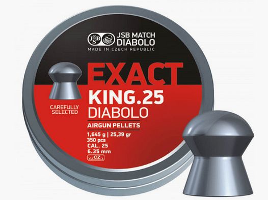 JSB EXACT KING - 6,35MM / .25 - 1,645G / 25,39 GRS. - 350 COUPS