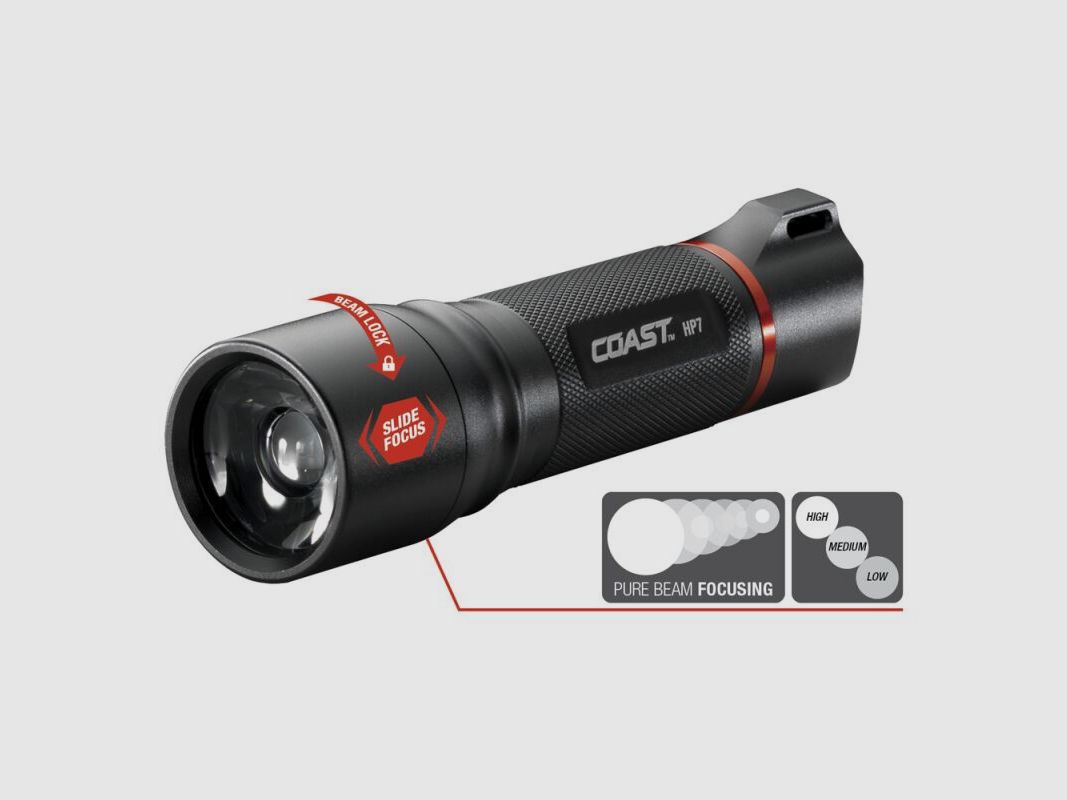 Coast HP7 R  fokussierbare Taschenlampe - wiederaufladbar
