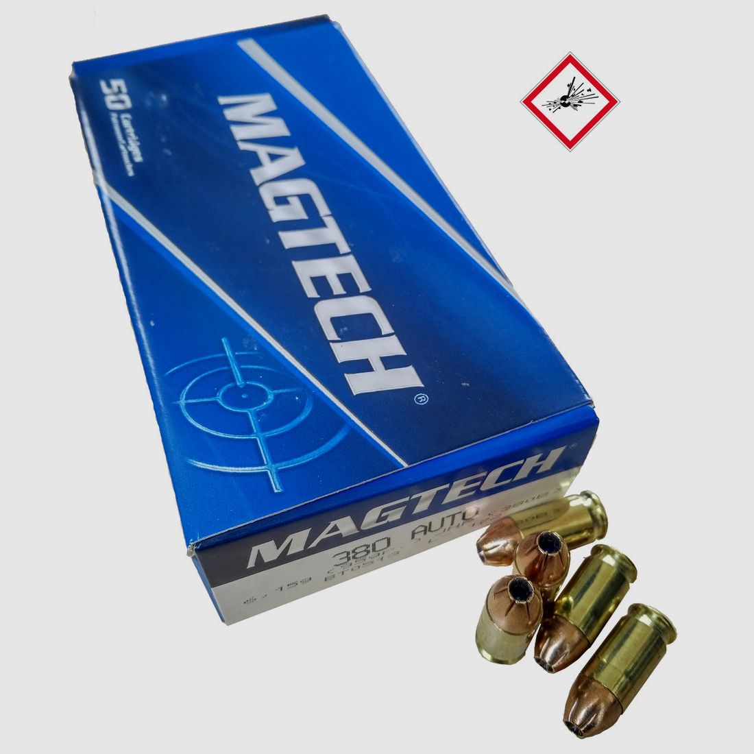 Cartuccia per pistola Magtech 9mm corto JHP 95gr.