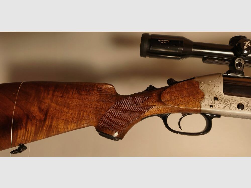 Heym 22S BBF Bockbüchsflinte .222RemMag 16/70 mit Swarovski 8x56 Zielfernro .222RemMag;16/70