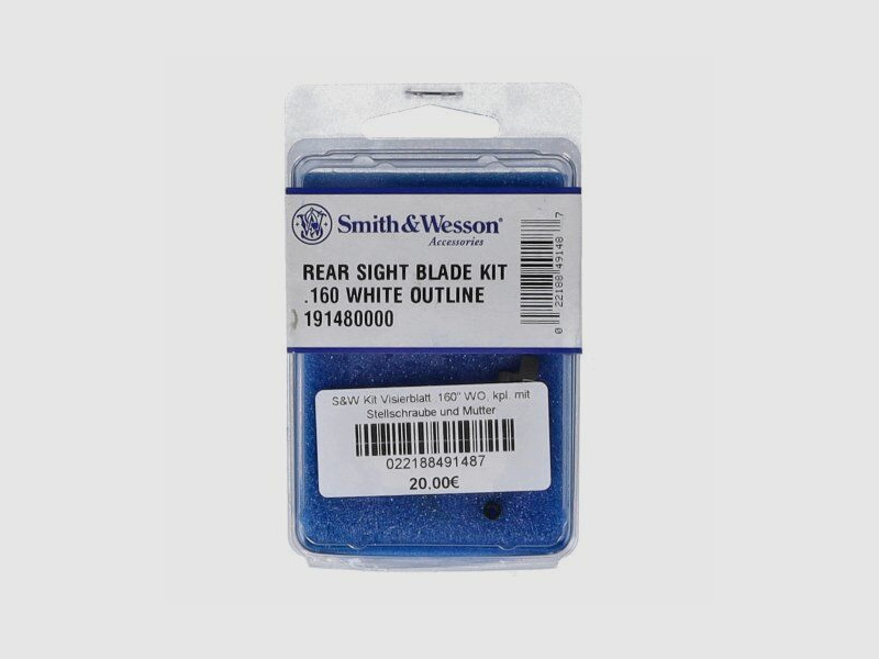 S&W Kit Visierblatt .160"" WO, kpl. mit Stellschraube und Mutter
