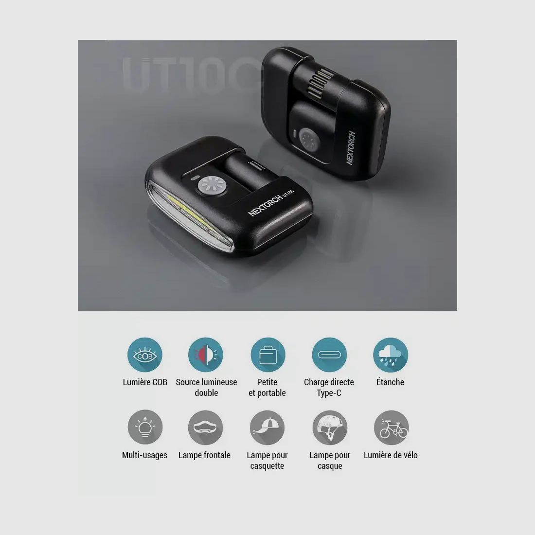 UT10C 170 lumen USB-oplaadbare multifunctionele clip-lamp (5-in-1) Nextorch, afbeelding 4 van 6