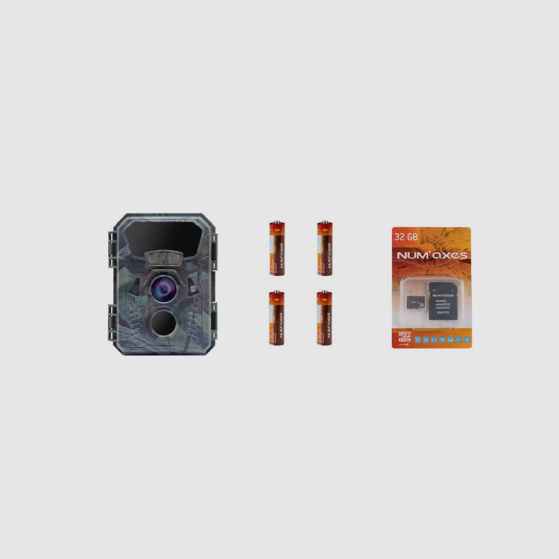 NUM'AXES - Camera Trap Pack PIE1066 + 4 AA LR6 Batterijen + 32 Gb Geheugenkaart, afbeelding 1 van 3