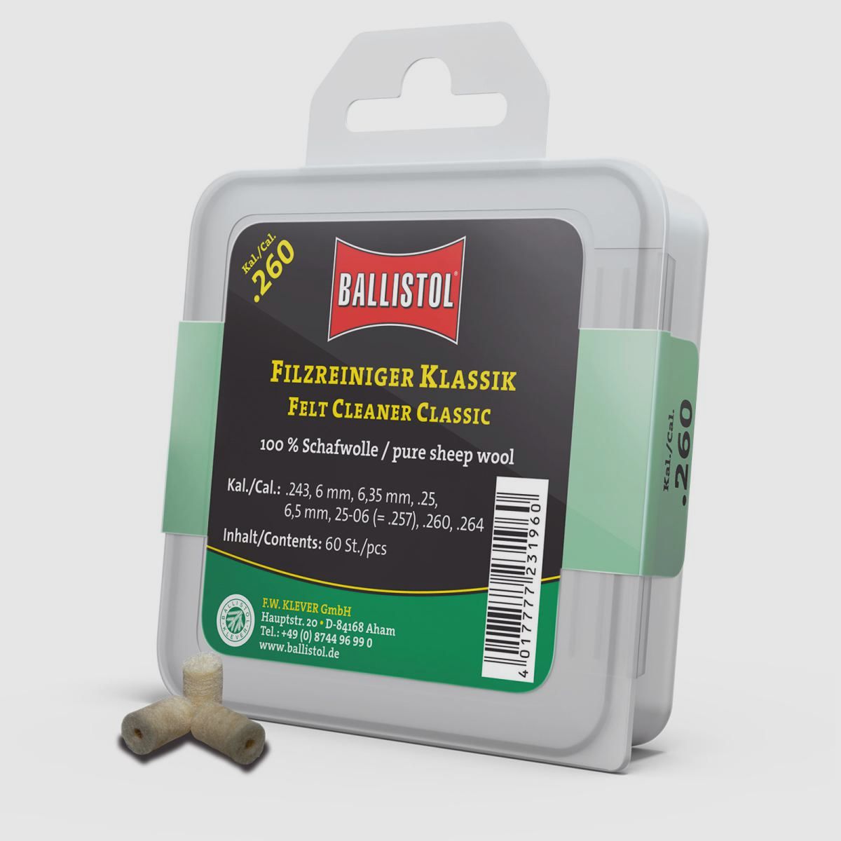 Ballistol Viltreiniger Klassiek / 60 stuks / Kal. .260