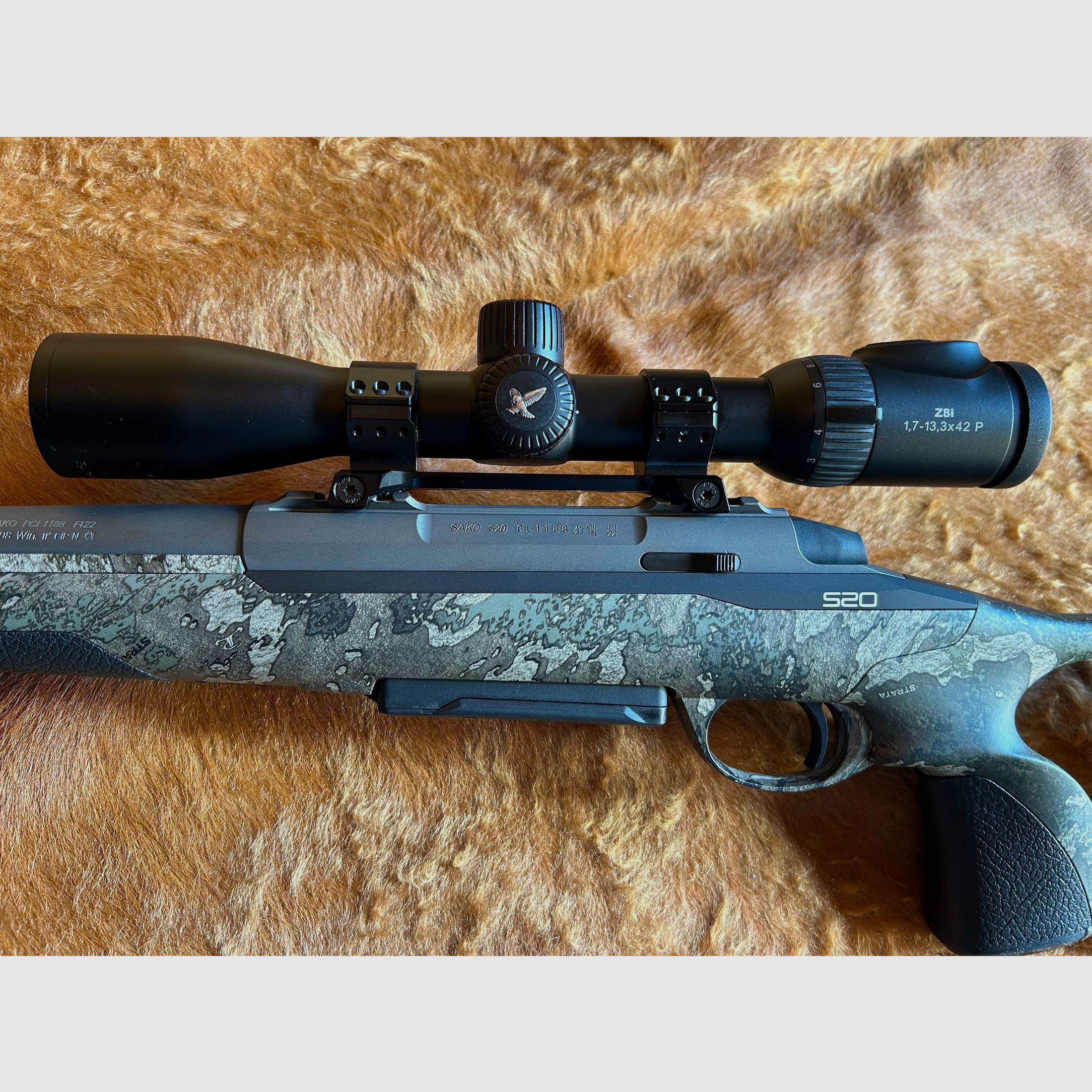 Kombiangebot-Knaller! Sako S20 + Swarovski Z8i | Hunter .308 Cerakote True Timber Strata LL 51cm Camo inkl. Zfr. Swaro Z8i 1,7-13x42 P L, 4A-I *NEU*