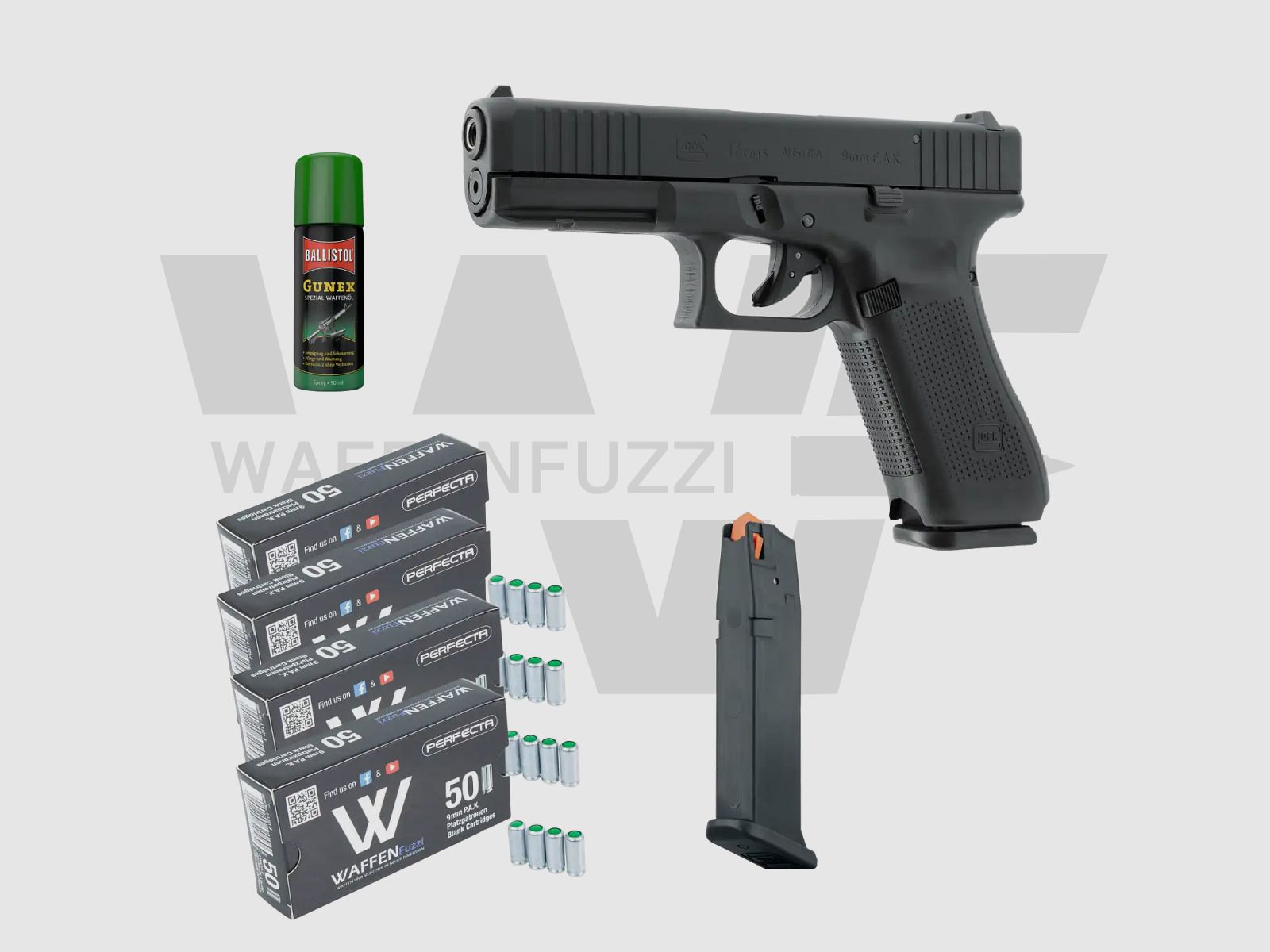 Glock 17 Gen5 Schreckschusspistolen Set "M" Kaliber 9mm PAK