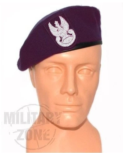Beret szyty wojskowy bordowy z orzełkiem