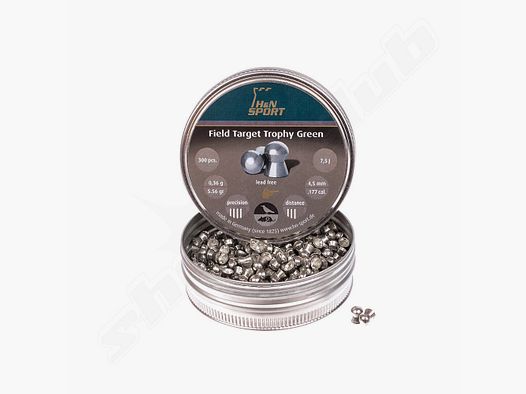 H&N Field Target Trophy Green 4,5mm / 0,37 g / 300 pz