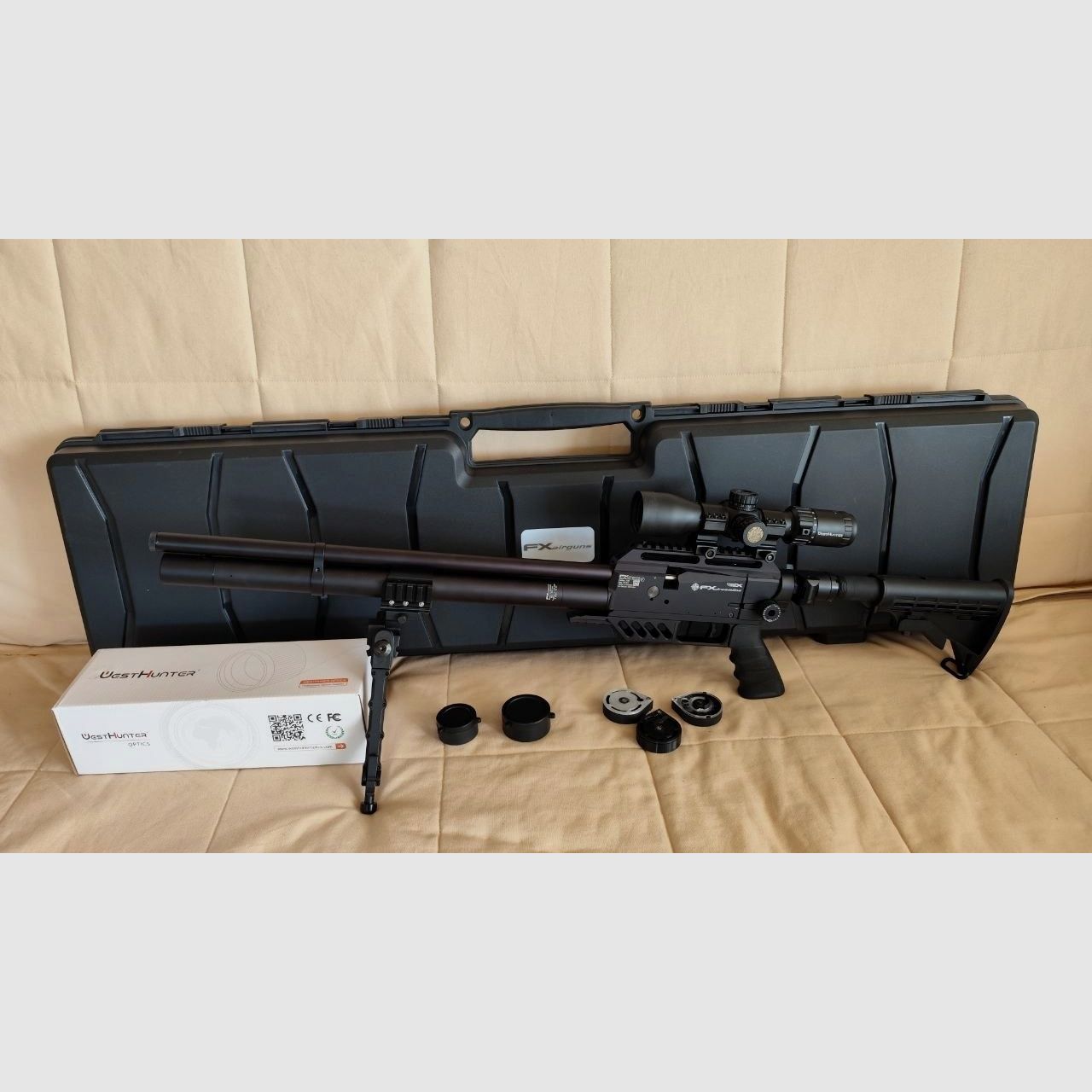 FX Dreamline Tactical im Kaliber 7,62 (30), 7,5 Joule, mit Zielfernrohr Westhunter HD 3-12x44 FFP