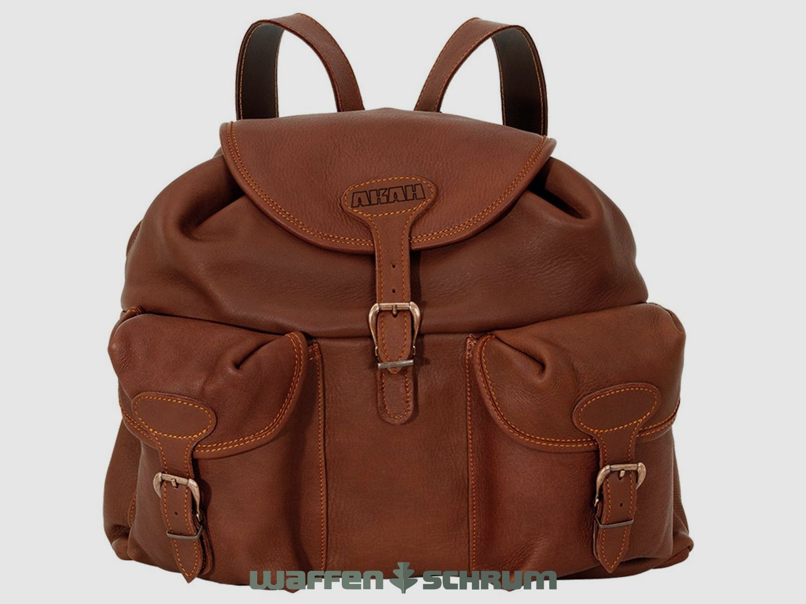 AKAH Rucksack aus Elchleder Braun 22l 42x52cm