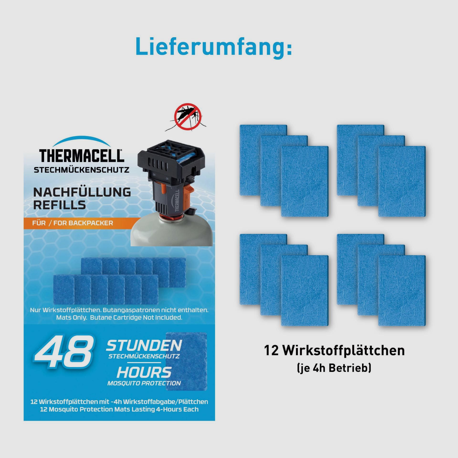 Thermacell 920212 M-48 Nachfüllset Backpacker 48 Stunden