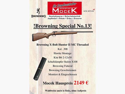 Browning X-Bolt Hunter II MC Draad, met Kite B6 2-12x50