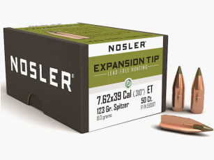 Balle Nosler 7,62x39/.311 E-Tip 123GR Tipped Boat Tail 50 pièces