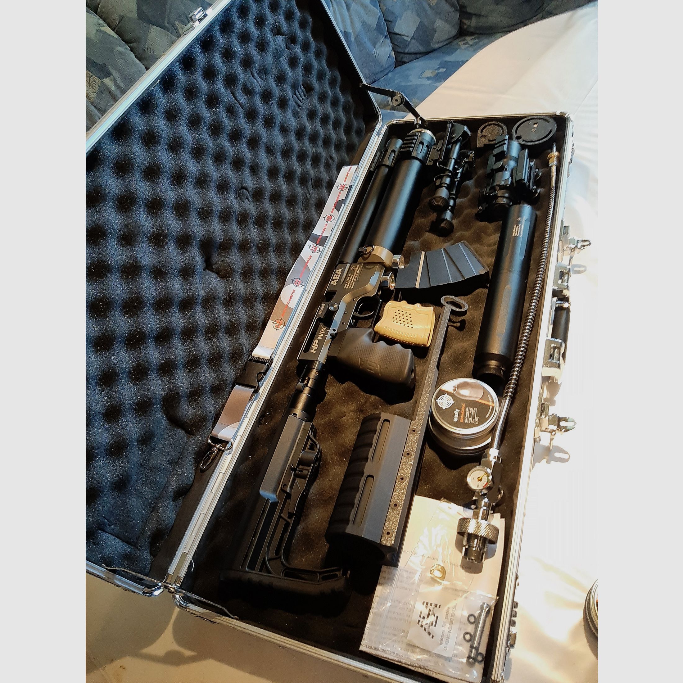 AEA HP MAX 9MM Luftgewehr F Version inkl. Schalldämpfer Pressluftflasche 300 Bar.  Tüf  2030