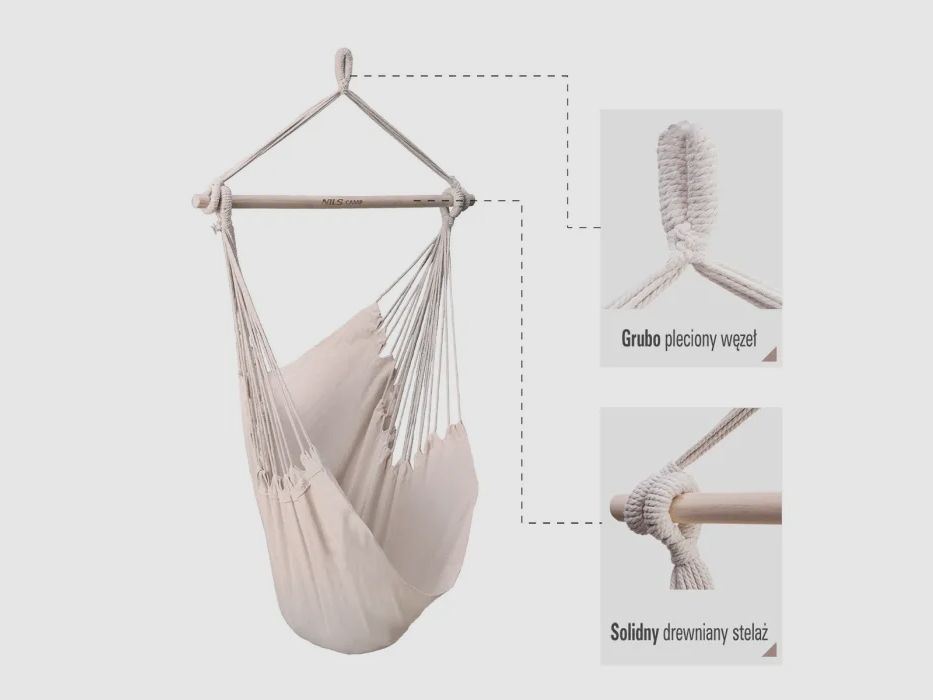 NC0033 Hanging chair 130x100cm Beige Nils Camp