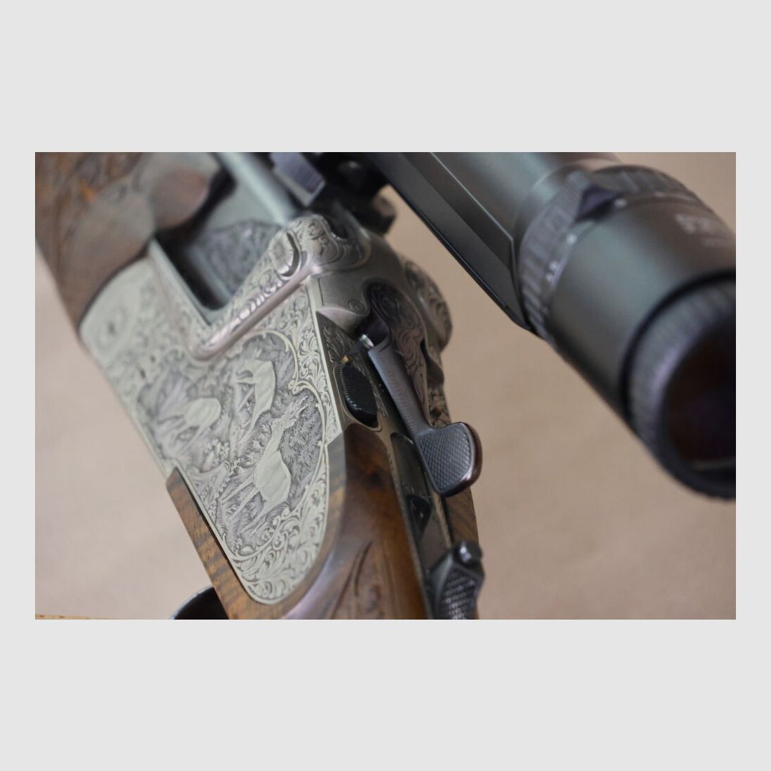 Heym 35 double rifle // side lock // left-handed stock // Fortner