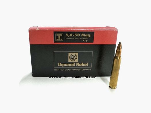 RWS Kal. 5.6x50 Mag Teilmantel 4,1 / 63gr - Box mit 20 Stk