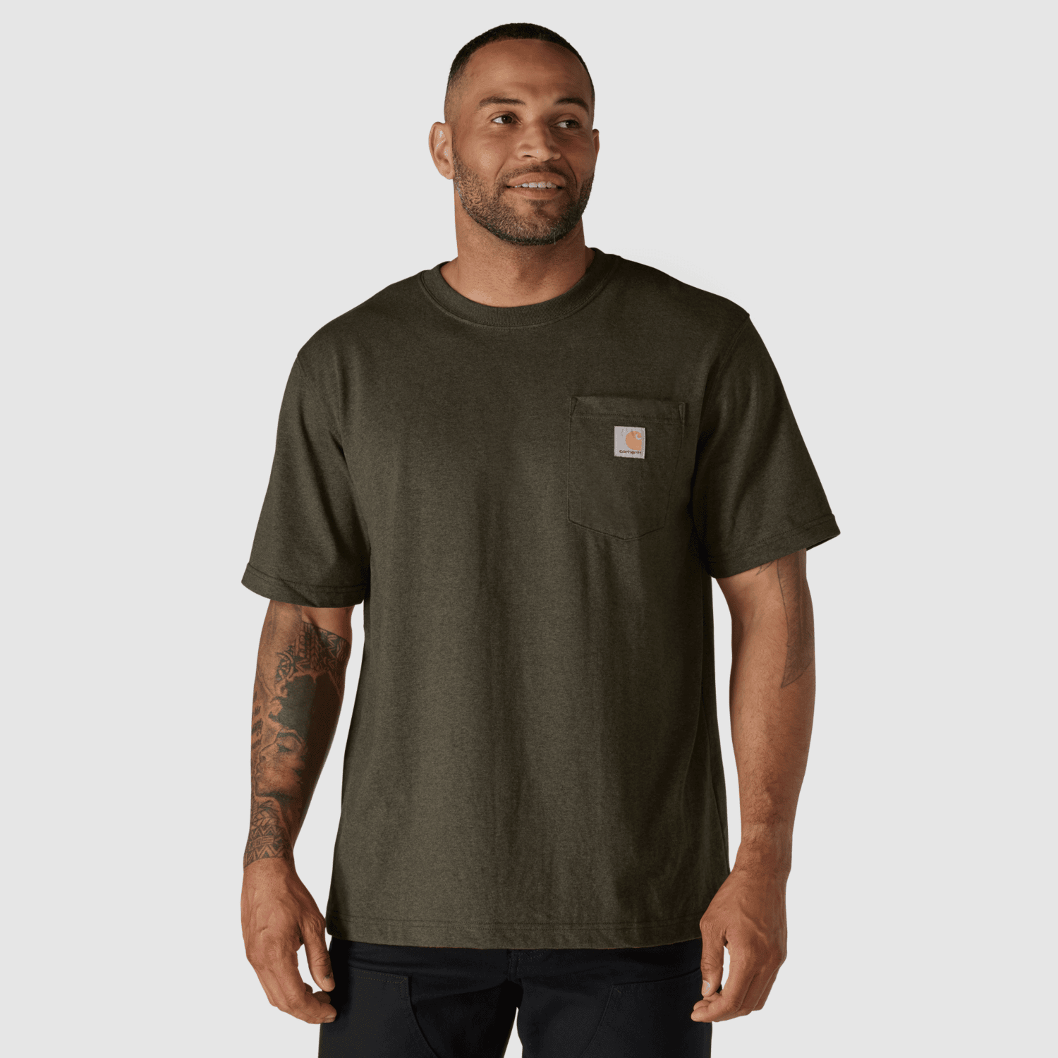 Carhartt Dearborn Relaxed Pocket T-Shirt Heren Burnished Logs Heather XL