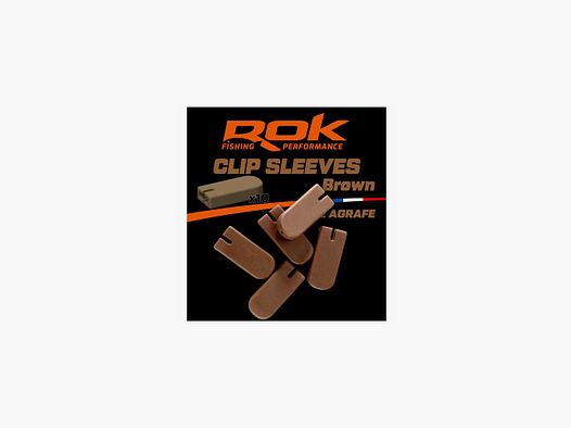 Cache Agrafe ROK Fishing Clip Sleeve Braun (10er Pack)